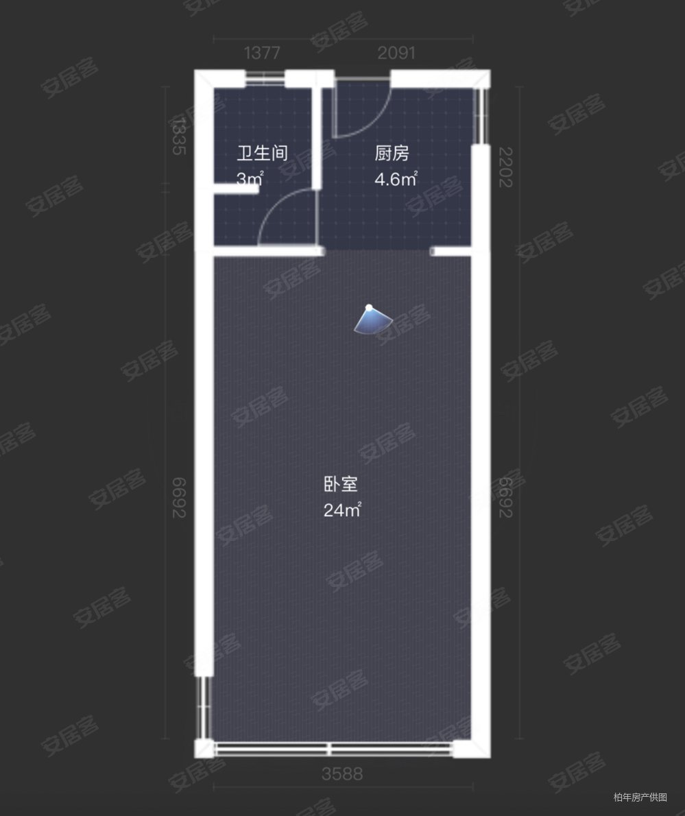 万达旁文德艺墅1室中间楼层住宅