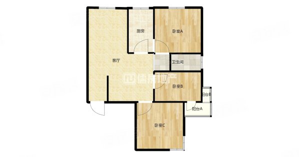 鼎大津华苑北区3室2厅1卫100㎡南北120万