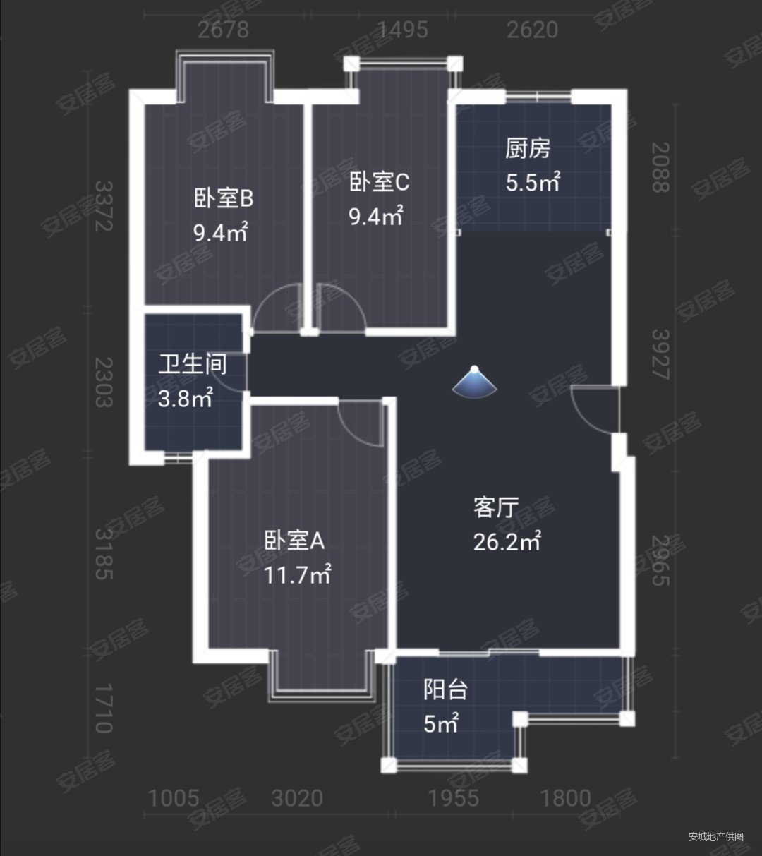 华都花园b区三室两厅板房南北通透好房业主急售