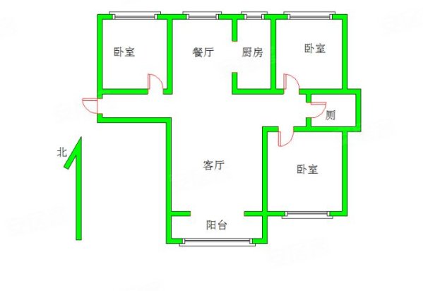 绿地新里梵尔赛公馆3室2厅1卫109㎡南北112万