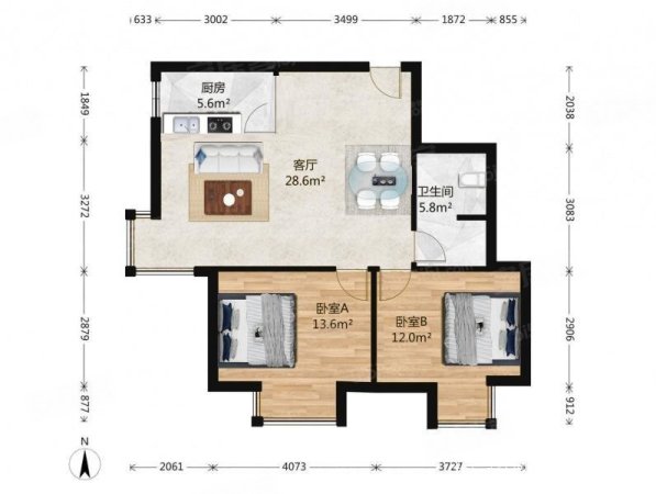 金色漫香林(四期)2室2厅1卫75.96㎡南370万