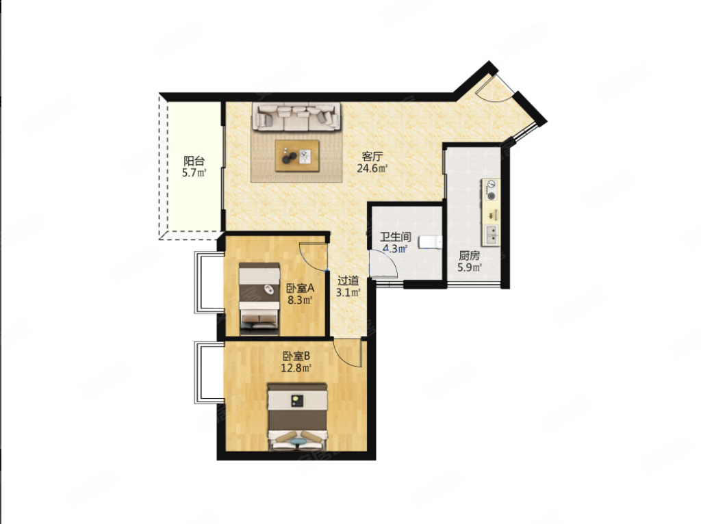 龙头寺近轻轨上品拾陆精装两房出售
