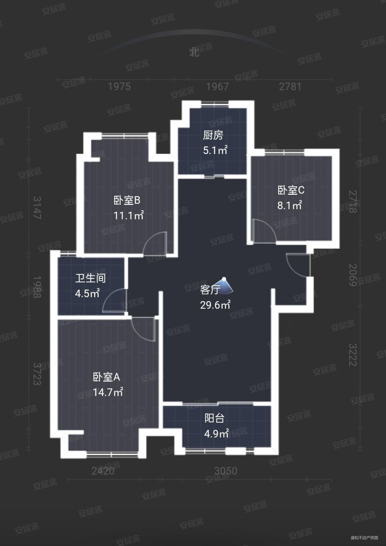 光明领尚107平精装3室2厅1卫出售275万看房方便中层