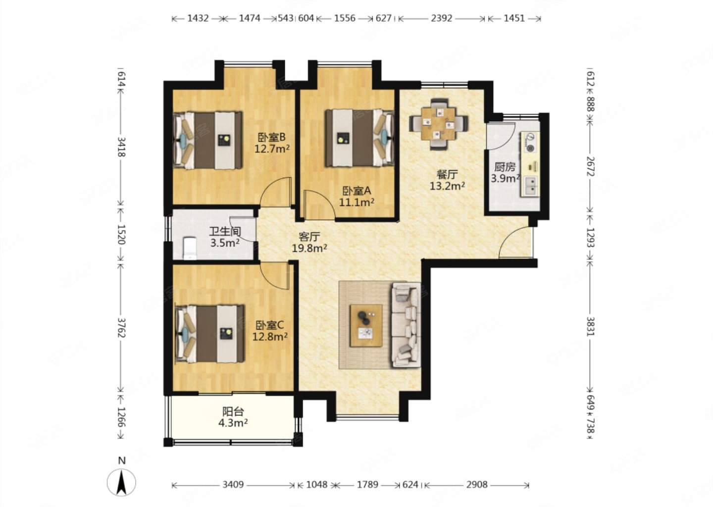 鸿基新城 户型图片