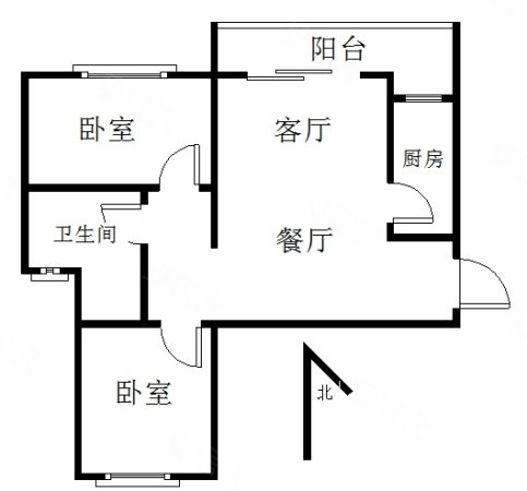 武汉恒大城(二期)2室2厅1卫90.59㎡南北68万