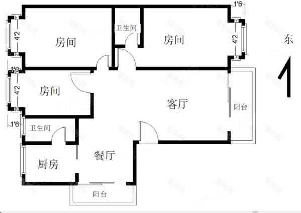 万正西区国际3室2厅2卫133㎡南北86万