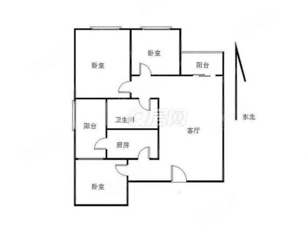 阳光绿地家园3室1厅1卫51.75㎡南330万