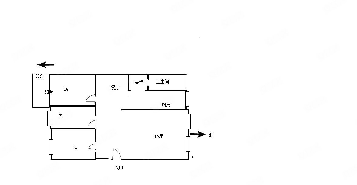 肇庆铁路住宅3室2厅1卫84㎡南32.8万
