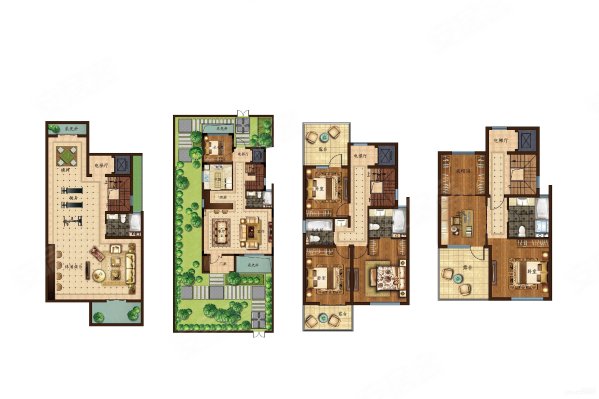 南山湖 万达广场旁 上育材 精装修联排边户 带南北花园,雍景湾(别墅)