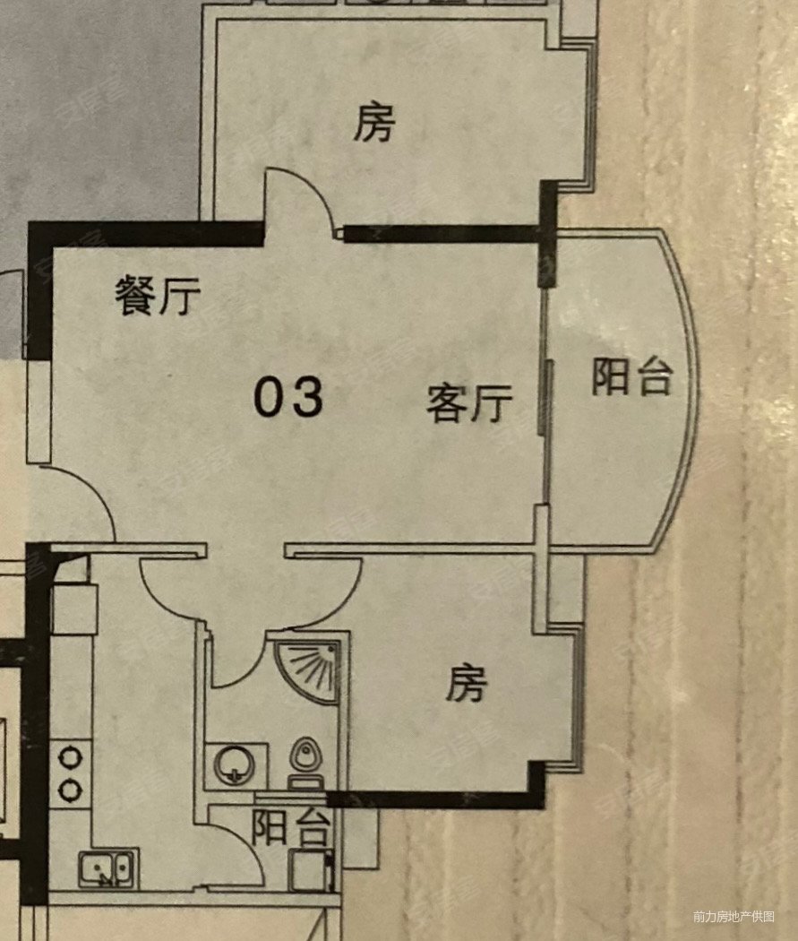 荔港南湾2室2厅1卫78.94㎡南北390万