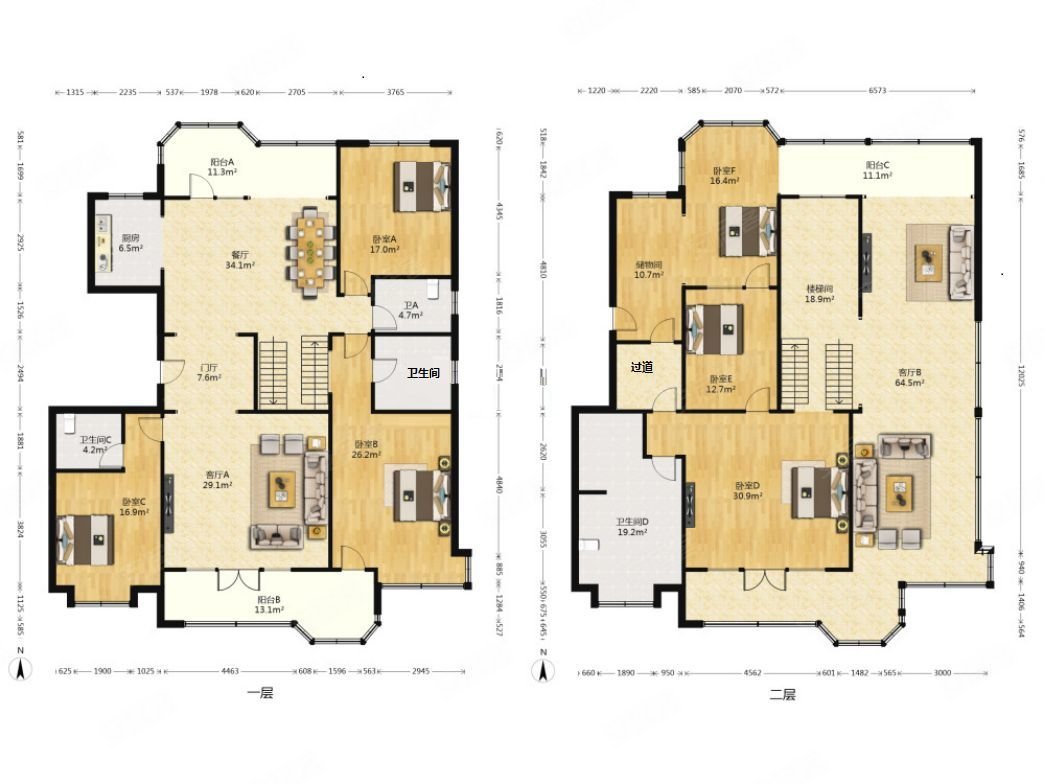 荣盛华府c区棉四洋房及高层5室3厅4卫