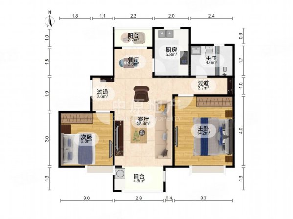 罗宁雅苑2室2厅1卫91㎡南150万