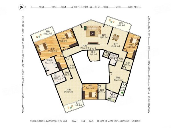 红树西岸5室3厅3卫367.94㎡西南5800万