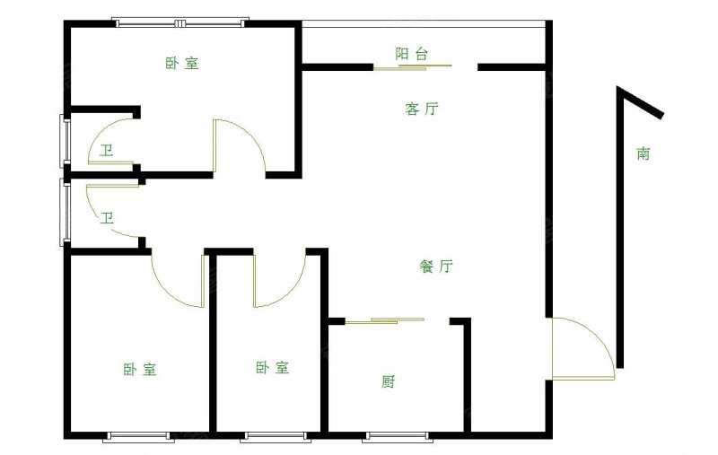 景华家苑3室2厅1卫95㎡南北32万