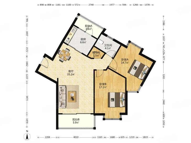 玲珑湾花园三区满二医疗配套成熟大两居南北通透