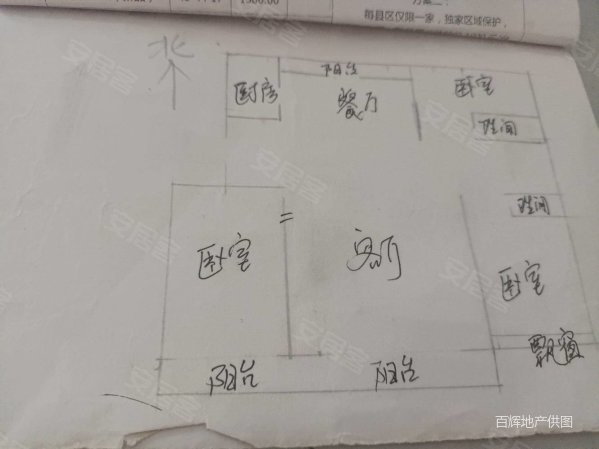 睿智时尚新天地2室2厅1卫88㎡南北35万