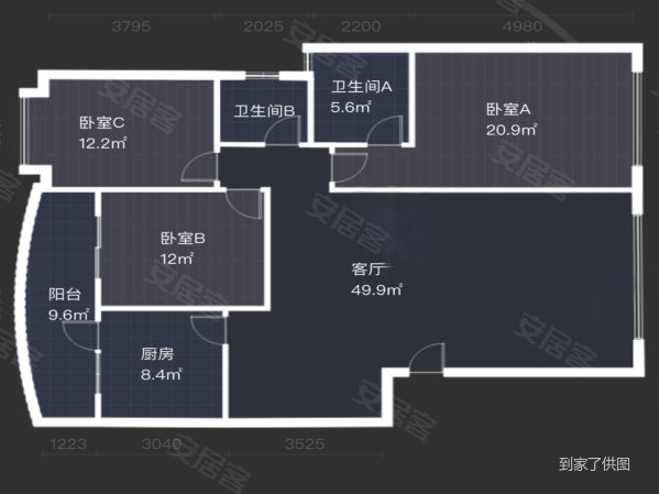 森宇音乐花园3室2厅2卫141㎡东104万