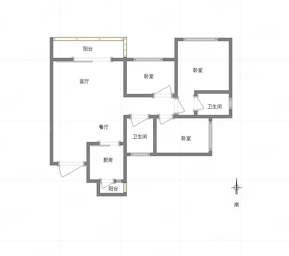 恒大未来城一街区3室2厅2卫111.25㎡南北95万