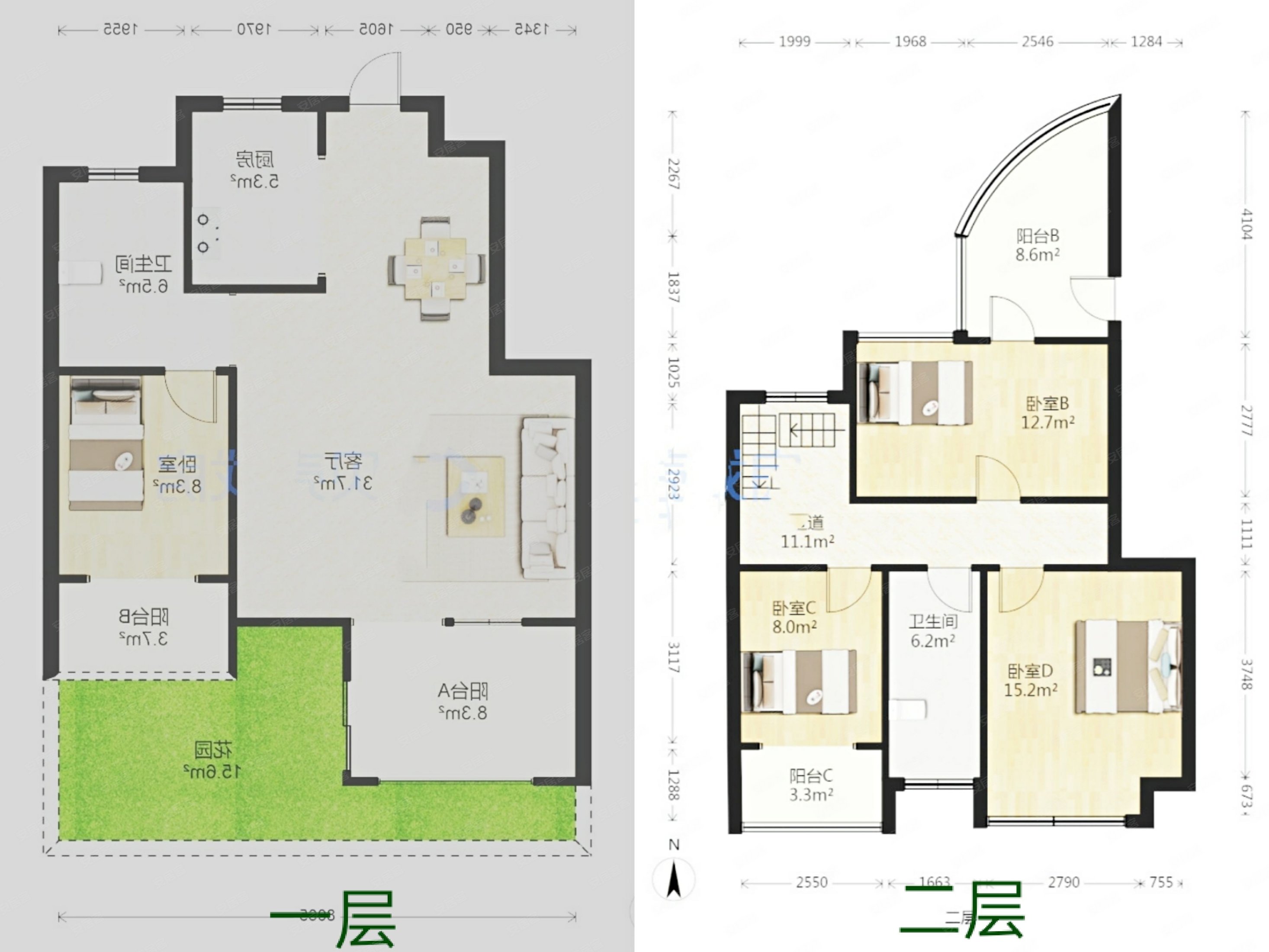 洋房复试翡翠庄园4室2厅南北通透带电梯赠送一个花园