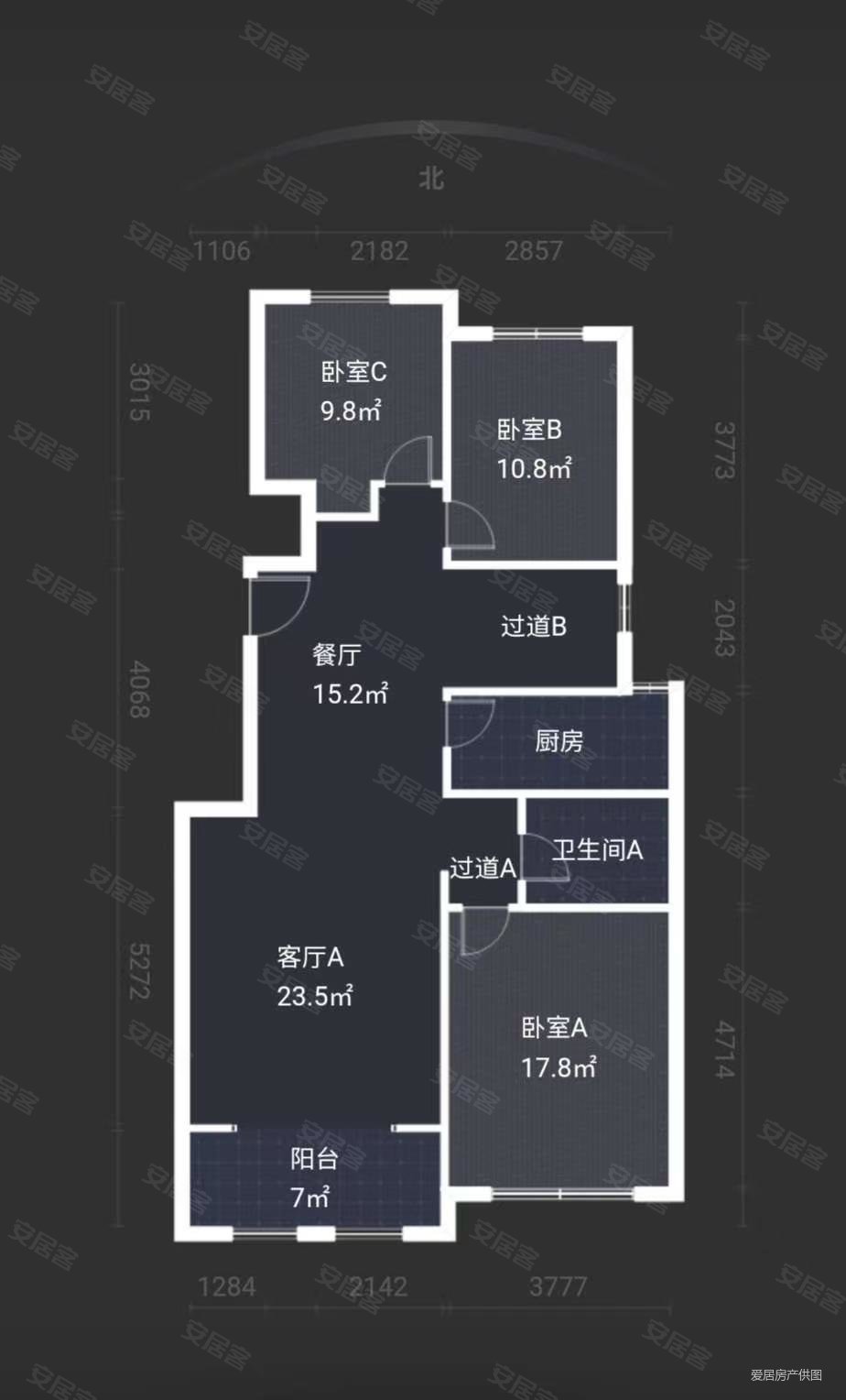 天朗大兴郡蔚蓝悦城4室3厅2卫172.4㎡南北450万