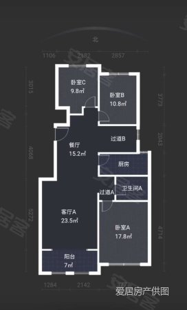 天朗大兴郡蔚蓝悦城4室3厅2卫172.4㎡南北450万