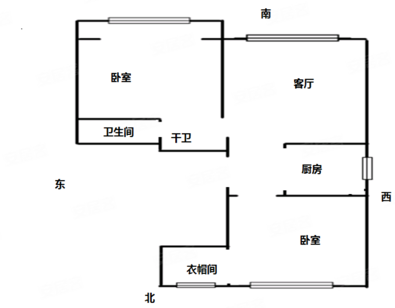 宏宇亚龙湾东区2室2厅1卫98.77㎡南北105万