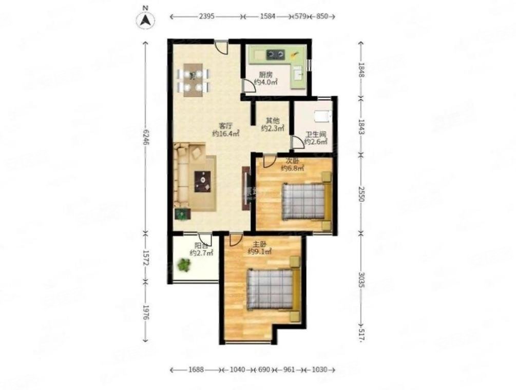 四期南北~主卧客厅双阳面~高层视野好~家庭一套,龙悦居四期二手房,0万