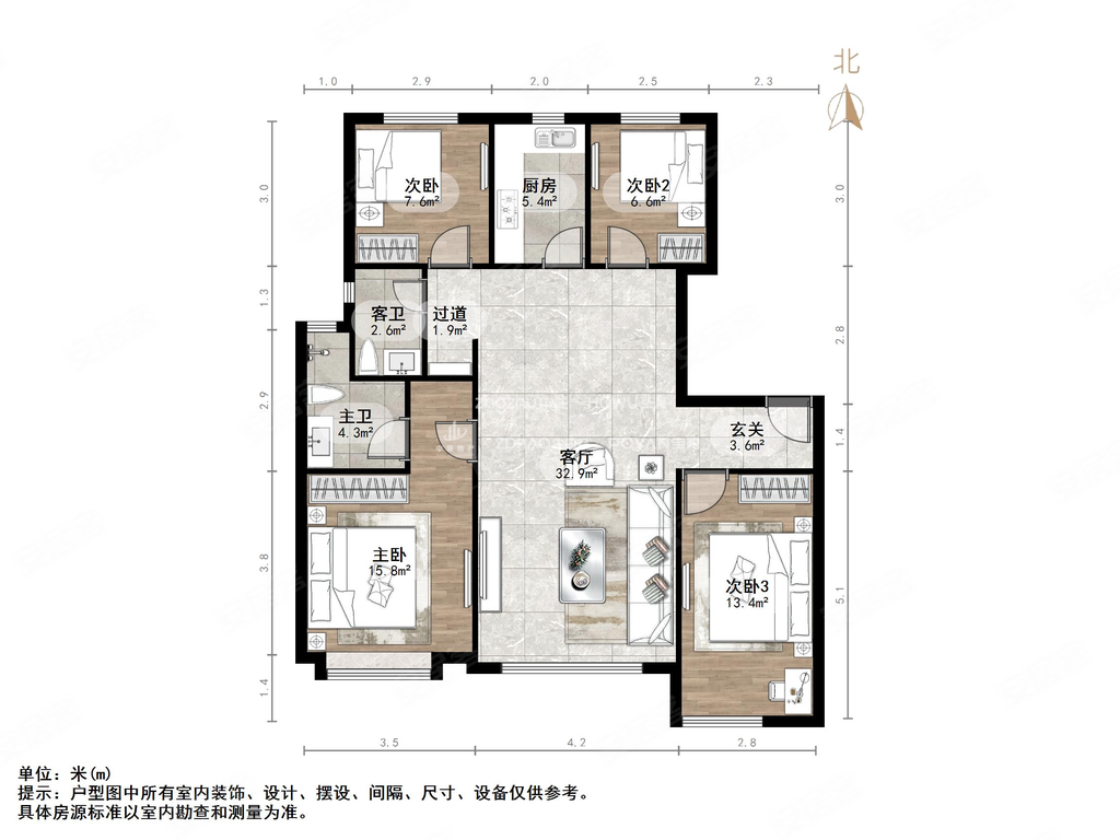 户型实体为准,送4个露台,送车位车库配套房,,三盛璞悦府二手房,251万