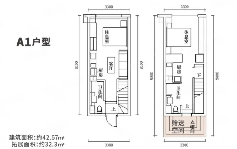 邦盛财富广场1室1厅1卫42㎡东24万