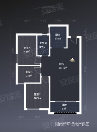 鑫远翡丽郡3室2厅1卫90.57㎡南北148万