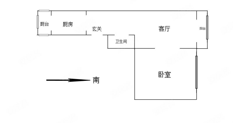 宁桥里1室1厅1卫66.7㎡南北90万