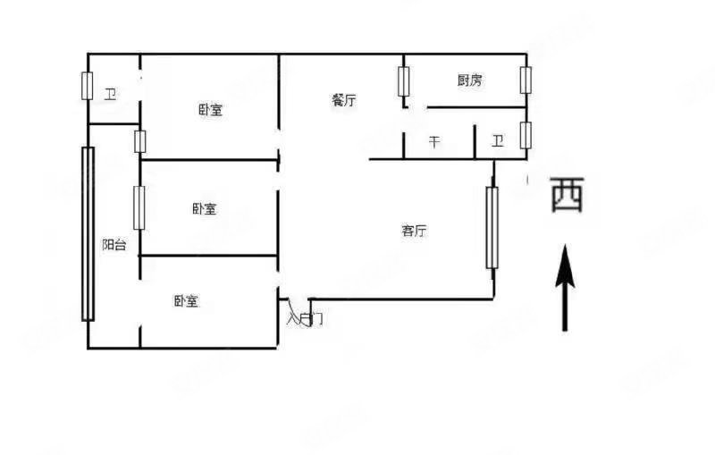 泰和嘉园A区3室2厅1卫129.06㎡南北86万