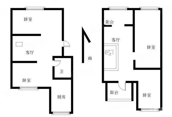 速腾名郡3室2厅2卫63.19㎡南北53万