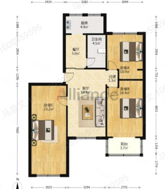 急售 桃南旁 三阳开泰户型 浇筑房 采光好  停车方便