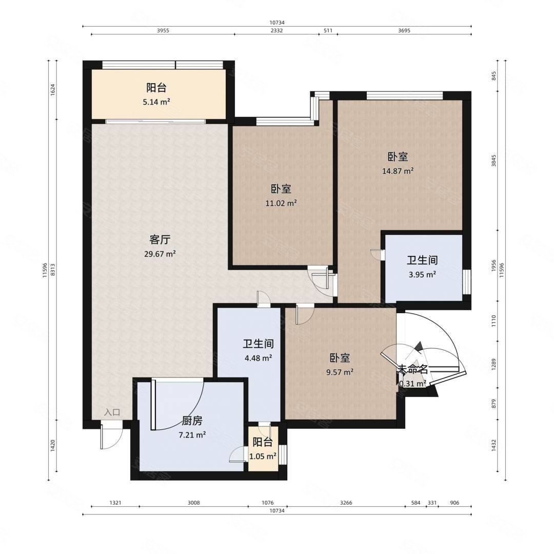恒大翡翠湾二手房,77万,3室2厅,2卫,106平米-绵阳安居客