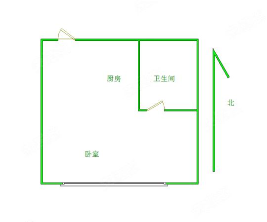 大学城奥特莱斯公寓1室1厅1卫35㎡南20万