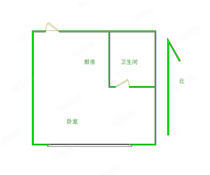 大学城奥特莱斯公寓1室1厅1卫35㎡南20万