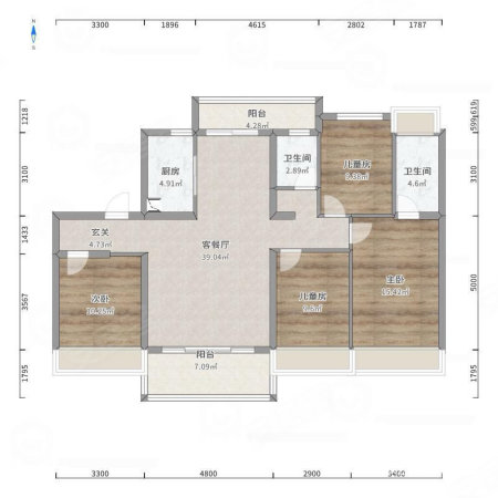 盛世豪庭3室2厅2卫122.1㎡南北55万