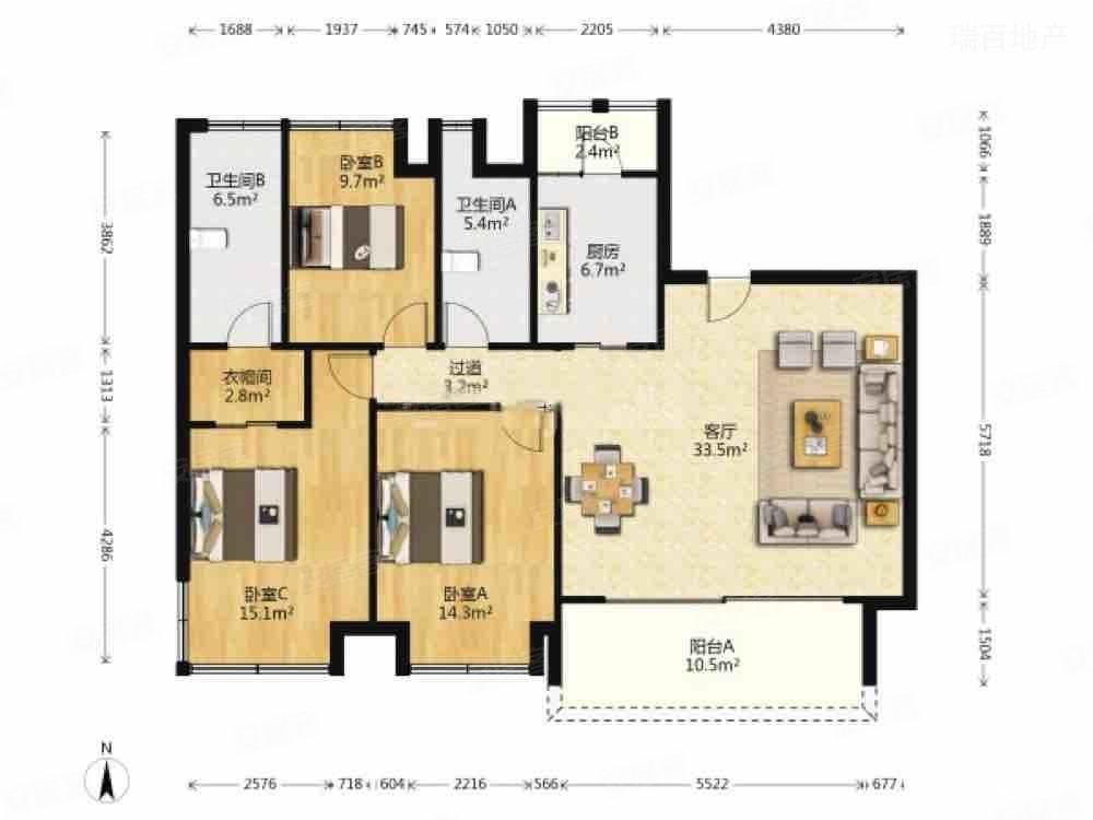 仁恒海上源 精装好房 次新小区 满五 中间楼层 南北通透