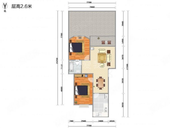 剑桥馨苑2室2厅1卫96㎡南525万