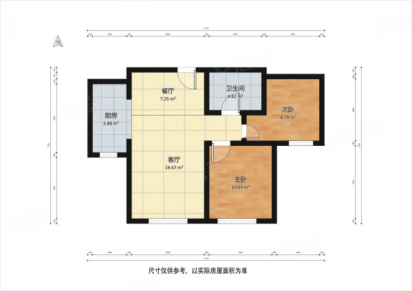 融创东岸名郡2室1厅1卫80.11㎡南80万