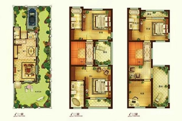 徳郡联排别墅边户,实际320平,位置好,精装随时看房,银盛泰德郡(别墅)