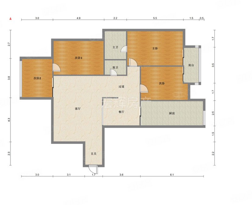 嘉诚大厦 精装修 拎包入住 3室2厅