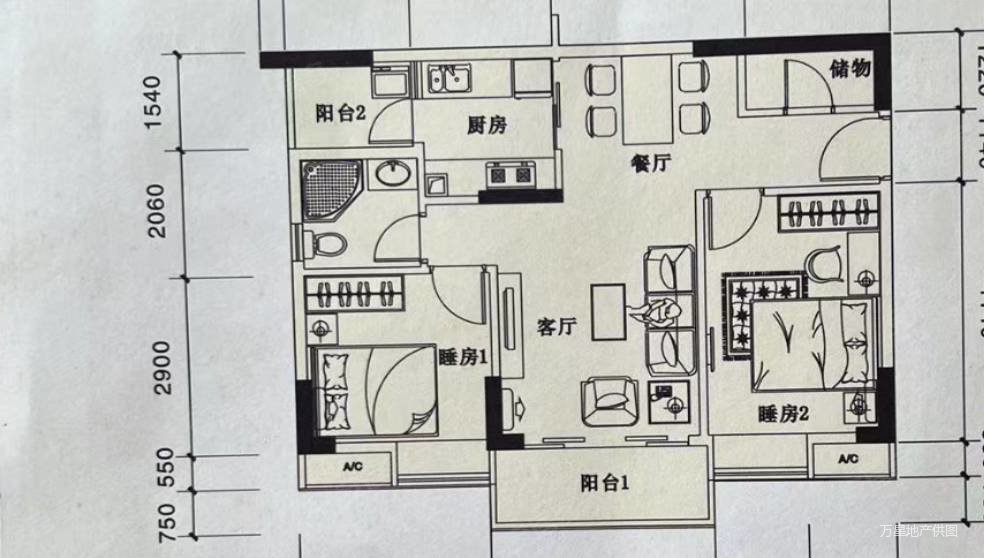 东田丽园领豪坊新区两房东南向急售税拎包入住