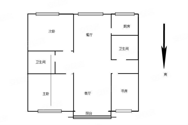 二楼 高新区百大国际花园中装3房 南北向急售