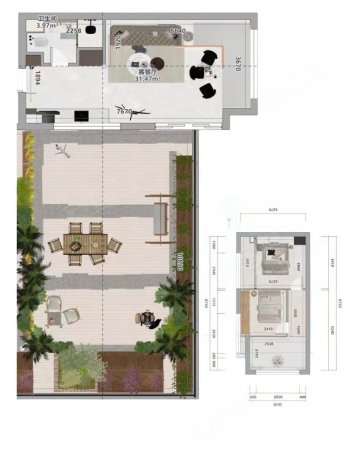 阳光城MODO自由区2室2厅1卫61㎡东南243万