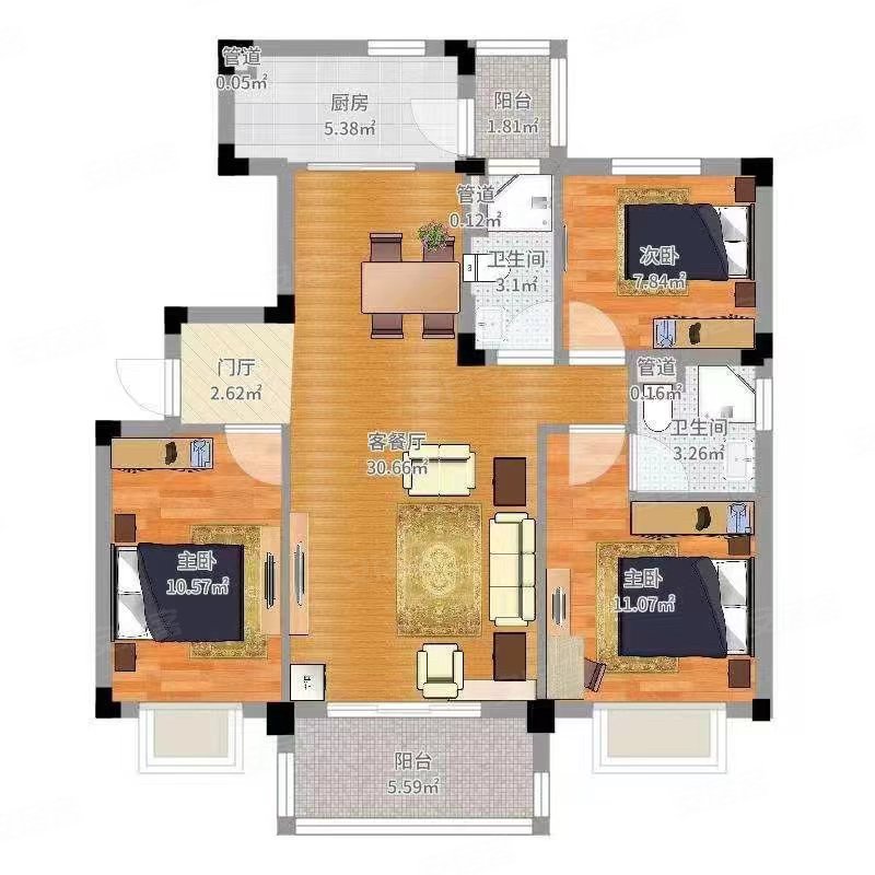 全景窗,前后无挡,一中附近,南北通透