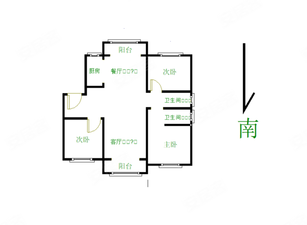 万象广场3室2厅1卫110㎡南北59.8万