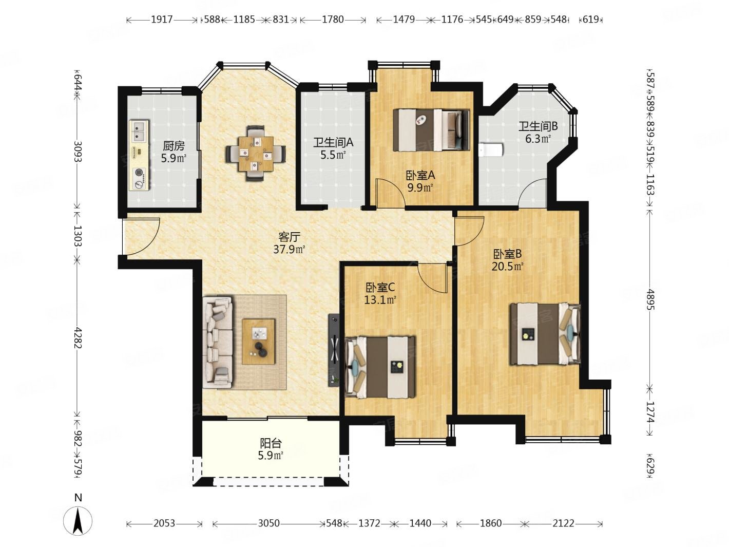新房已定急售全新毛坯从未住人送产权车位