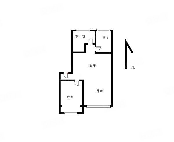 钟楼小区2室2厅1卫79.59㎡南北44万